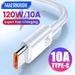 120W 10A USB Typ C Kabel für Realme Poco Huawei P40 P30 Schnellladedatensynchronisation USB-C Ladegerät Daten -_voghion.com