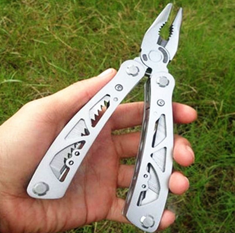 Large Cloth Cover 3013 Stainless Steel Camping Multi-Functional Folding Outdoor Spare Tool Pliers_voghion.com