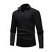 Herbst Winter Herren Strickpullover mit halbem Reißverschluss, Stehkragen, einfarbig, modisch, vertikal gestreift, für Männer_voghion.com
