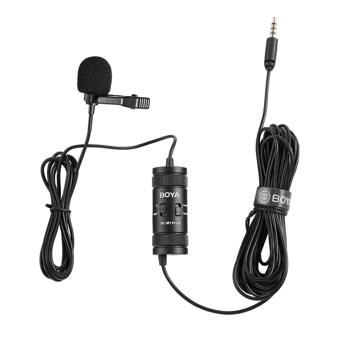 BOYA BY-M1 Pro II Microphone à pince universel Microphone à revers omnidirectionnel Prise TRRS 3,5 mm 6 M pour appareil photo de smartphone_voghion.com