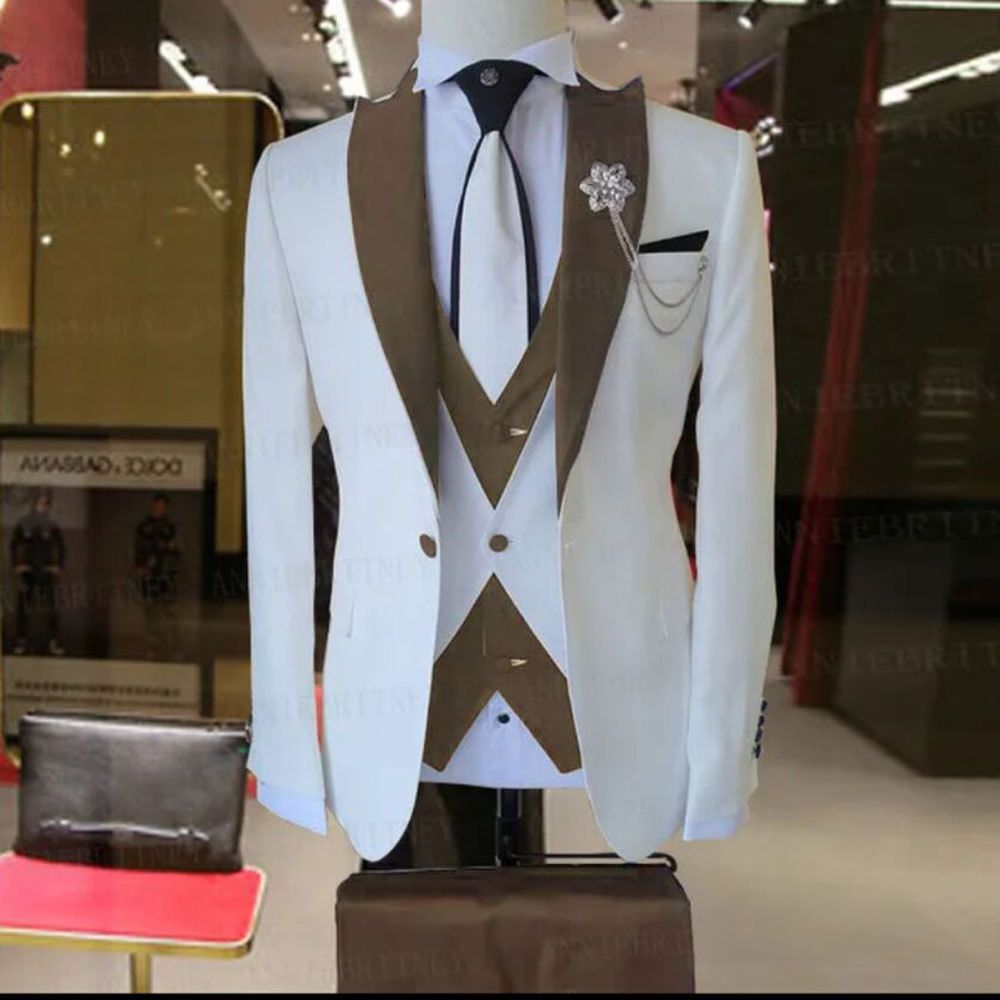 Trzyczęściowy zestaw garniturów bankietowych dla pana młodego i drużby w rozmiarze biznesowym, swobodnym_voghion.com