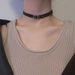 Collier ras du cou en cuir noir pour femme, accessoire minimaliste pour célébrités d'Internet, sangle d'été_voghion.com