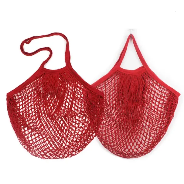 20 colori borse per la spesa in tela borsa a rete portatile riutilizzabile pieghevole per frutta e verdura borsa lunga Bolsas De_voghion.com