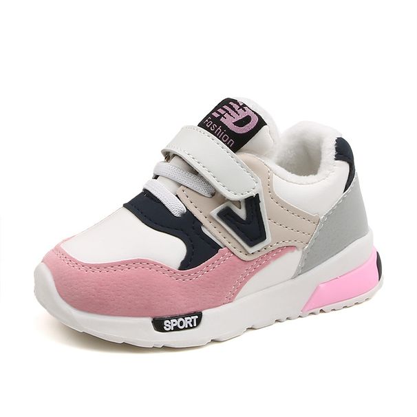 Child's shoes Add cotton new simple classic color matching children's warm sneakers_voghion.com