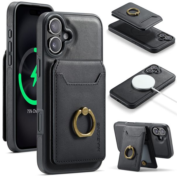 Magnetic 2 In 1 Detachable Wallet Leather Phone Case For Iphone 16E 16 Plus 15 Pro Max 14 13 12 Wireless_voghion.com