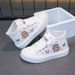Chaussures montantes en toile pour enfants 2024 printemps et automne nouvelles chaussures décontractées respirantes, chaussures de planche de dessin animé pour petites filles_voghion.com