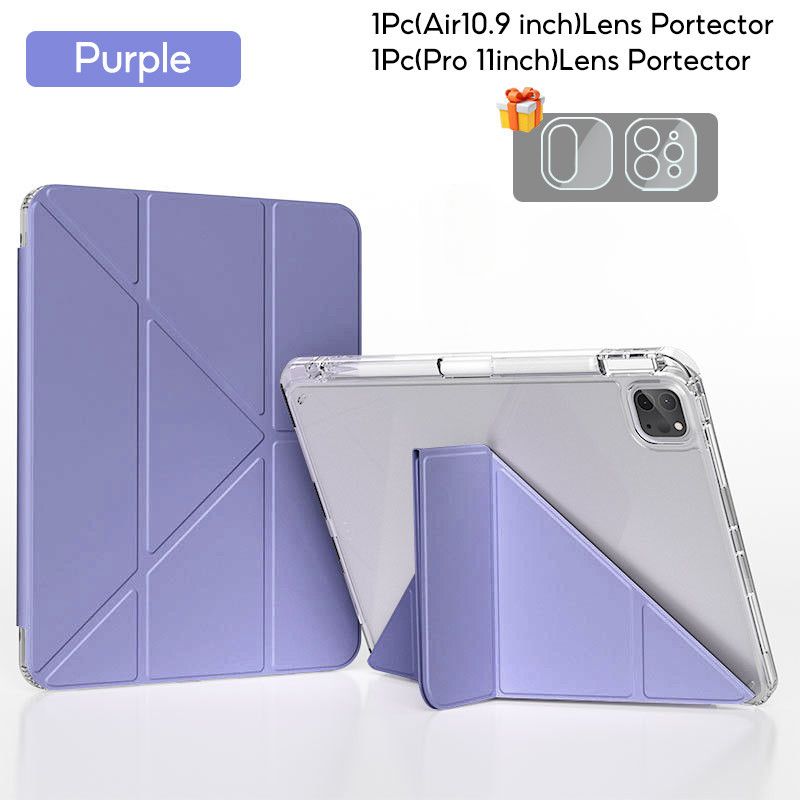 Funda transparente para iPad Air 6 M2 5 4 10.9 pulgadas Pro 11 M4 2024 10.ª, 9.ª, 8.ª generación, 7.ª, 10.2, 6.ª, 5.ª, 9.7 Mini 6, funda para tableta con portalápices_voghion.com