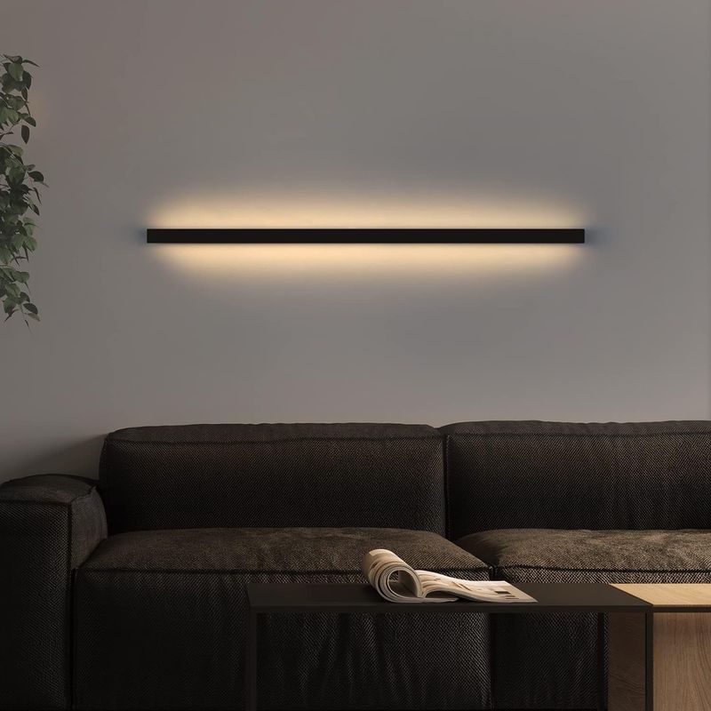 Wandlampe Led Wandleuchte Innen - Modern 60CM 21W Up Down Warmweiß Flurlampe Schwarz Bettlampe Wandbeleuchtung Für Treppenhaus Wohnzimmer Kinderzimmer_voghion.com