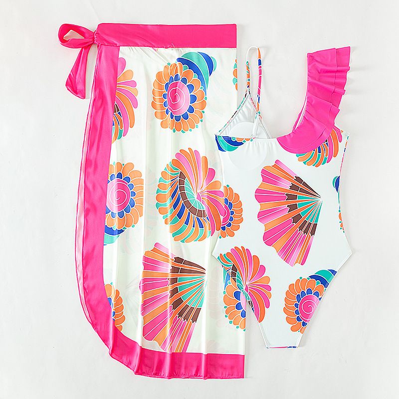Costume da bagno intero stampato da donna bikini in due pezzi gonna con lacci da donna gonna lunga bikini in chiffon_voghion.com