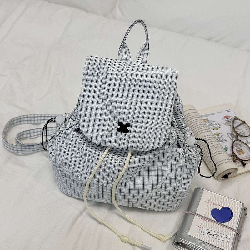 Borsa a tracolla piccola casual in tela scozzese per donna, stile coreano, estate 2025_voghion.com