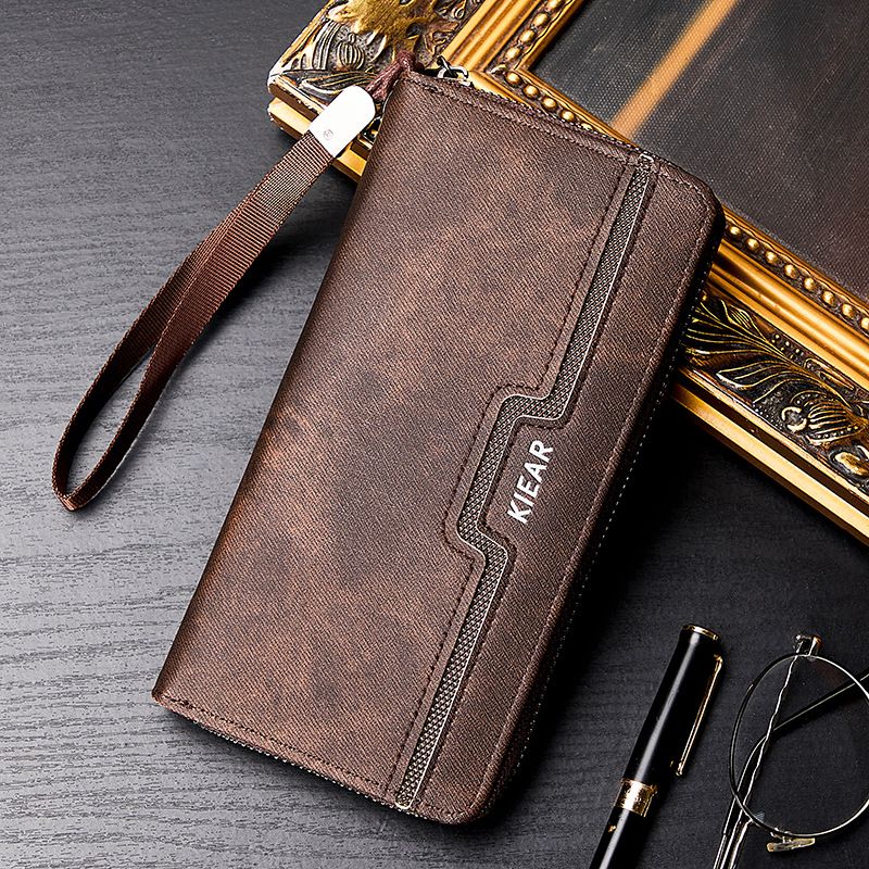 Men's ClutchBag Wrist Bag Vintage Men's Long Wallet Multi-card Wallet Man Wallet_voghion.com