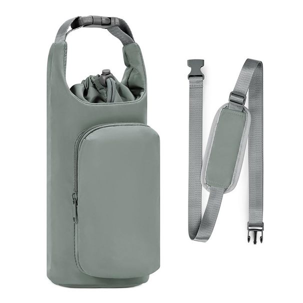 Damen-Wasserflaschentasche mit Handytasche, isoliert, mit verstellbarem Schultergurt, Sling-Wasserflaschentasche_voghion.com