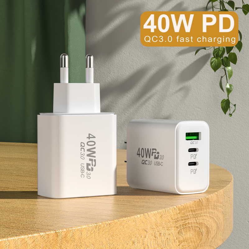 Chargeur USB C Acgicea 3 ports chargeur de charge rapide chargeur de téléphone portable de type C adaptateur mural PD adapté au type S_voghion.com