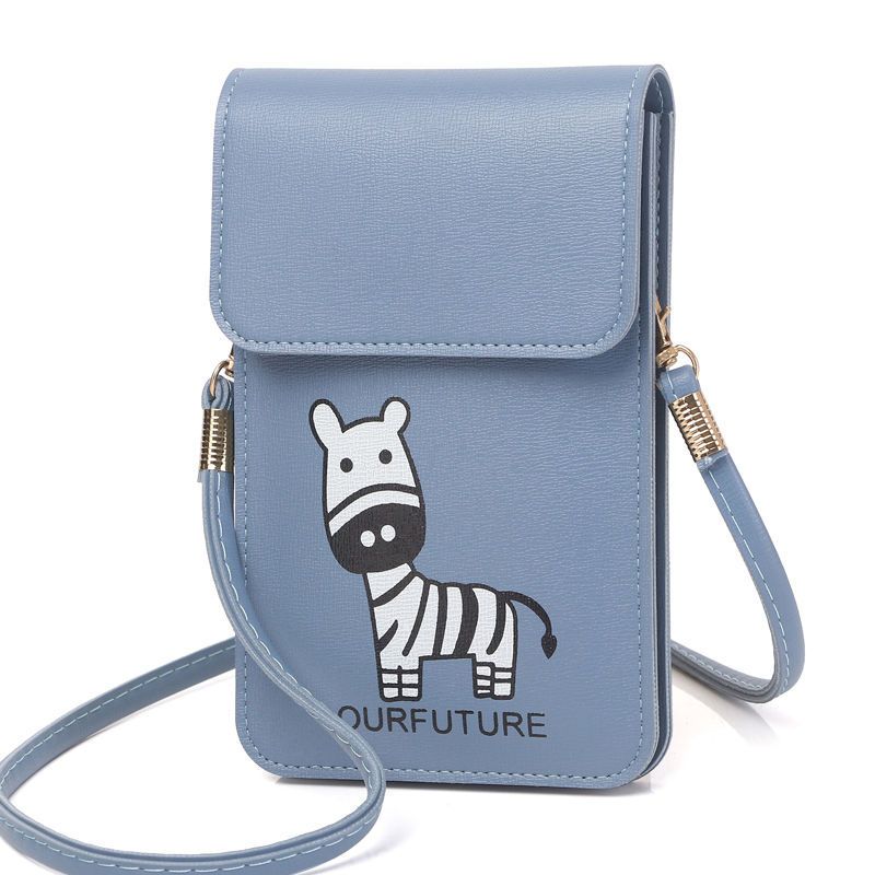 Borsa per cellulare con tracolla in pelle PU, con fibbia magnetica, con simpatico cartone animato, con animali, popolare borsa per riporre il telefono cellulare, borsa per cellulare da donna_voghion.com