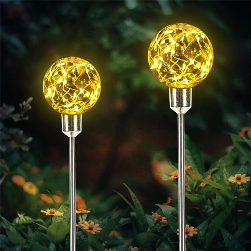 Luces solares esféricas de alambre de cobre: 30 luces LED impermeables para jardín, cálidas y con cambio de color, iluminación decorativa para exteriores, patios y caminos._voghion.com