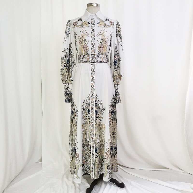 M165 # Abayamuslim Vestido estampado malayo indonesio para mujer_voghion.com