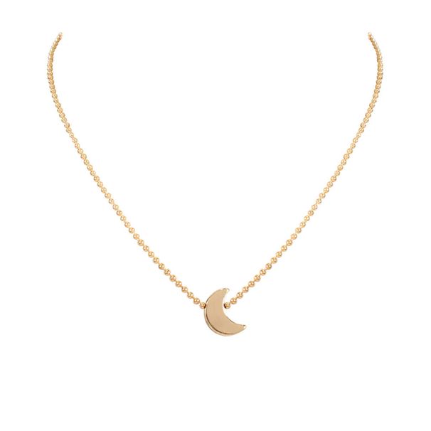 Collana dolce da donna in lega con ciondolo a forma di stella e luna, gioielli alla moda_voghion.com