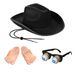 Divertente set di cappelli da cowboy western - Accessori per costumi con rifiniture multicolori per il pesce d'aprile e feste_voghion.com
