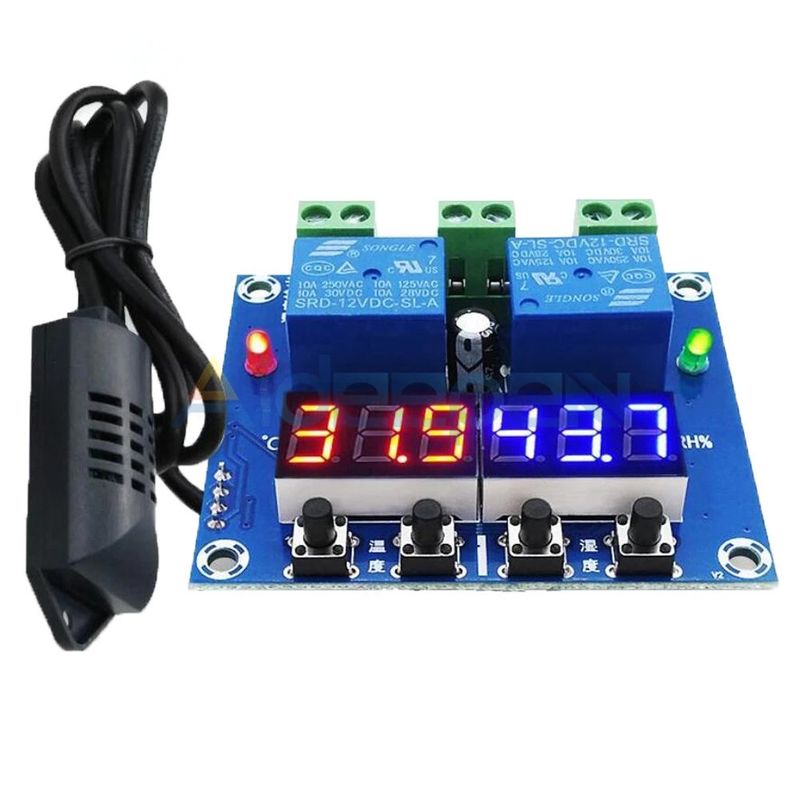 XH-M452 DC 12V LED cyfrowy termostat temperatura wilgotność kontrola termometr higrometr kontroler moduł przekaźnika AM2301 sonda_voghion.com