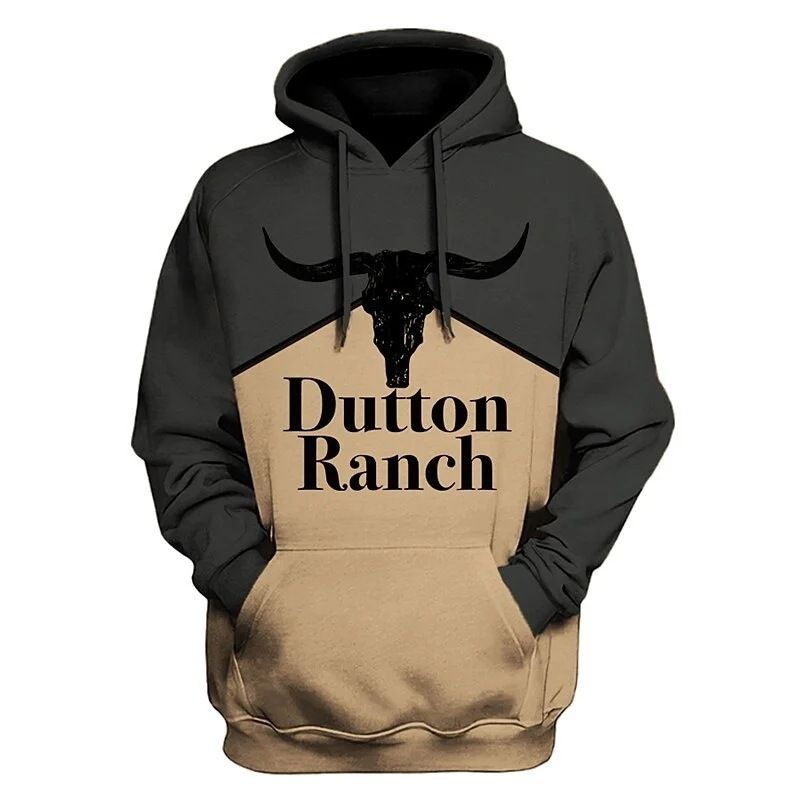 Herrenbekleidung Dutton Ranch 3D-Digitaldruck Kapuzenpullover Mode Casual Hoodie_voghion.com
