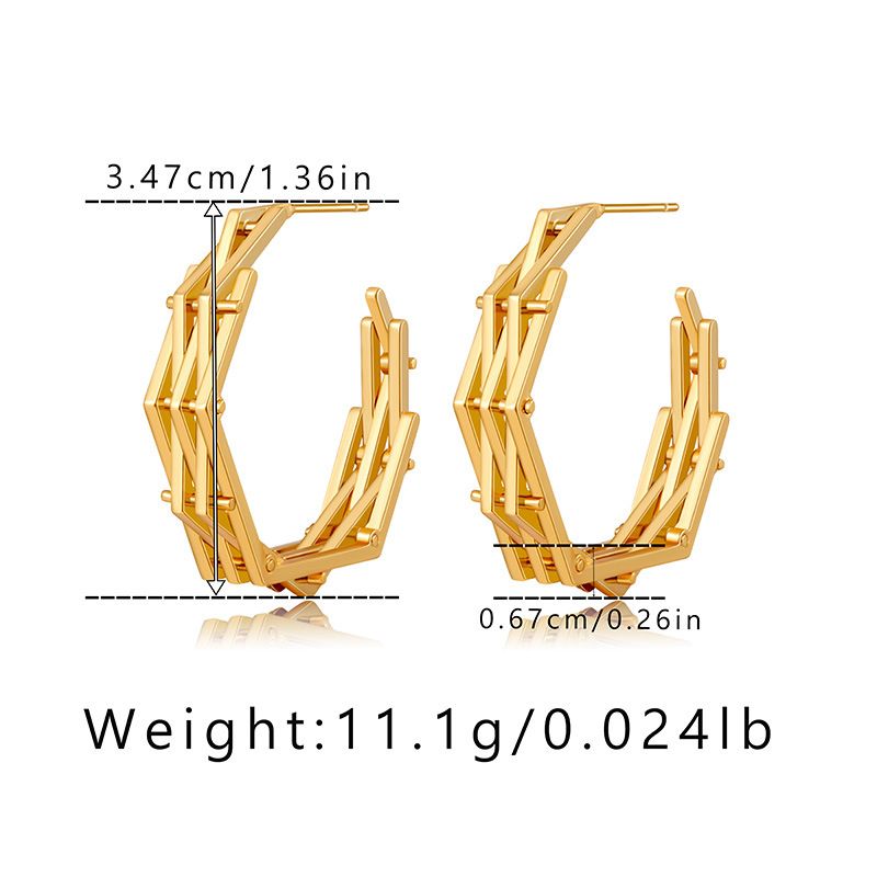 Orecchini da donna in metallo di grandi dimensioni, personalizzati, di alta qualità, semplici, con anello multistrato a forma di C, design a sovrapposizione, stile moderno, popolari da donna_voghion.com