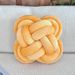 Knotted Rope Pillow - Minimalist Woven Decorative Cushion For Sofa/Bed/Window Seat (Solid Color Handmade Danish Ball Design16x16 Inches)_voghion.com