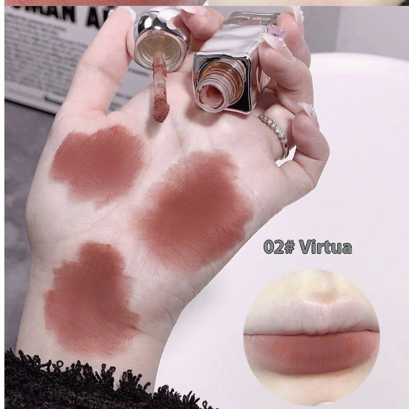 Gegebear Soft Bare Mist Velvet Lipgloss Mattes Make-up-Erscheinungsbild hinterlässt keine Flecken Glas-Lippenstift-Erscheinungsbild Weißer Lippenstift_voghion.com