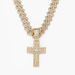 New Unique Niche Design Full Diamond Cross With Watch Buckle Cuban Chain Gold_voghion.com