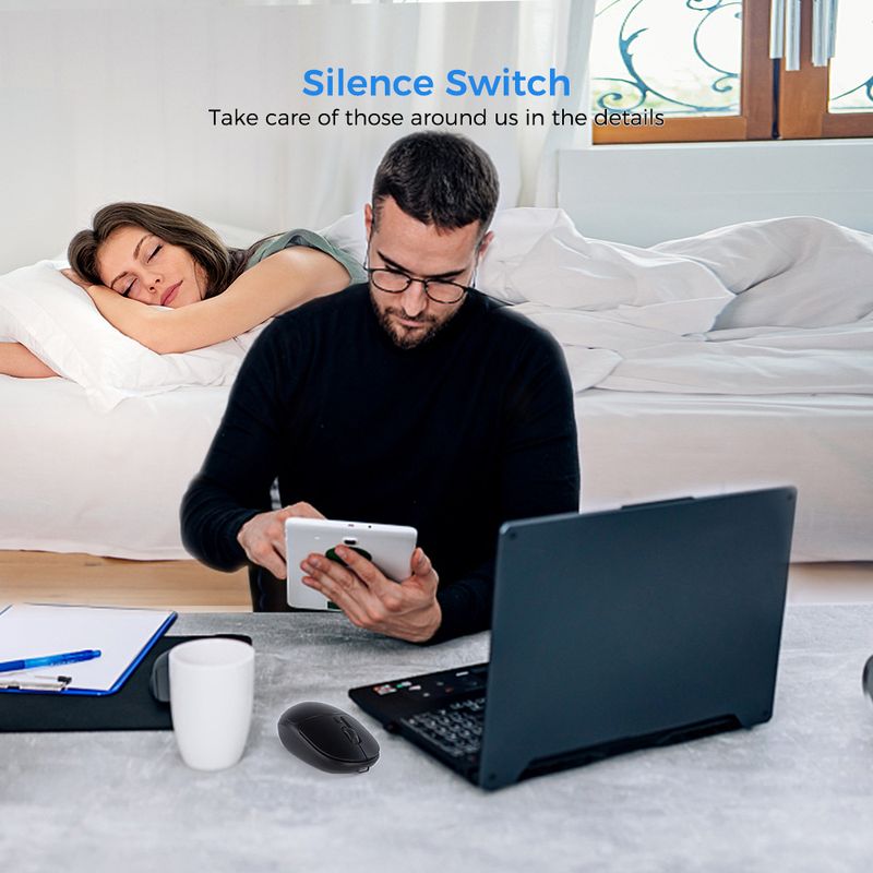 Quick Dispatch Office Silent Compact Wireless Charging White Pink Purple Mouse KYSONA_voghion.com
