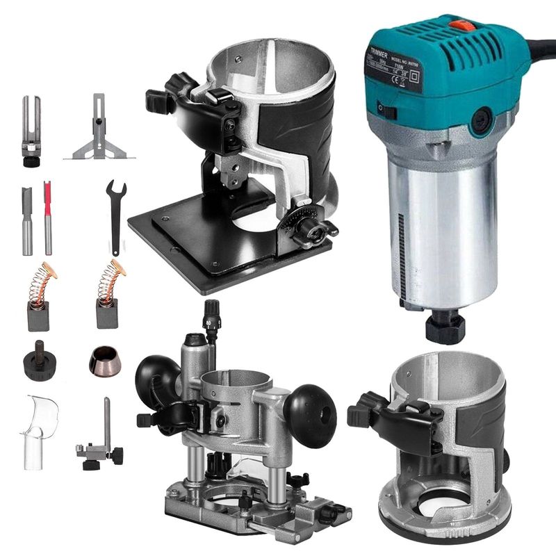VEVOR Compact Router 1.25HP With Fixed Base, Plunge Base And Tilt Base, Variable Speed Wood Router Kit Max Torque 30,000RPM For Woodworking & Furniture Manufacturing_voghion.com