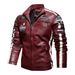Männer Vintage Motorradjackete Moud Nei Biker Liederjackete Männer Broderie Bombermantel Wanter Fleece PU Iwwermantel_voghion.com