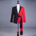 CT Xiao Zhan Style Red And Black Slim Fit Stage Show Singer Performance Tassel Belt Men's Formal Suit Set_voghion.com