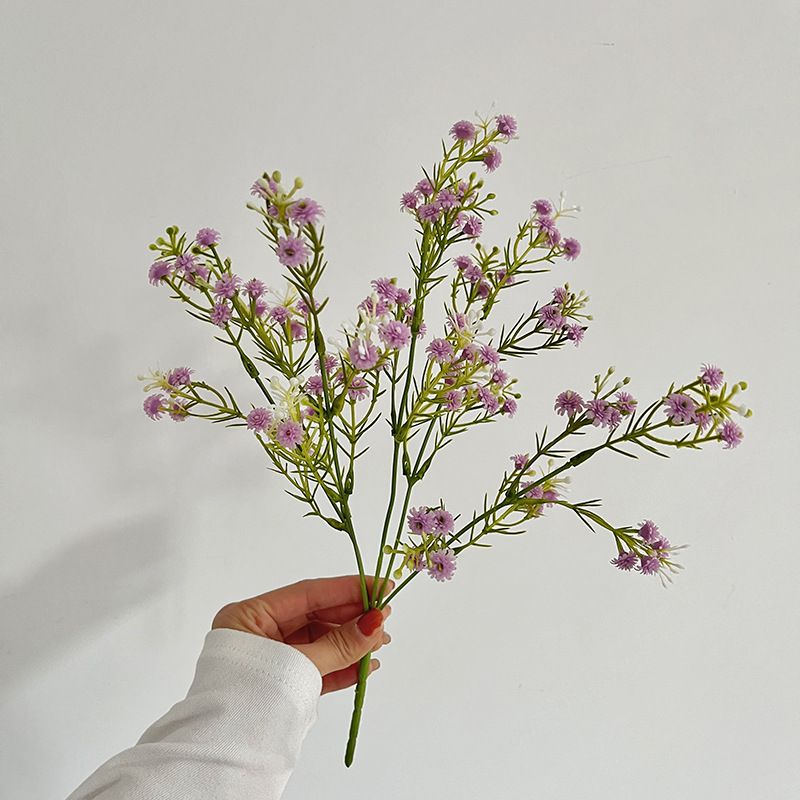 Bouquet de gypsophiles réaliste fait main - Fleurs artificielles à tige en caoutchouc doux au toucher pour mariage, décoration intérieure, accessoires de photographie, bouquet de mariée à la main_voghion.com