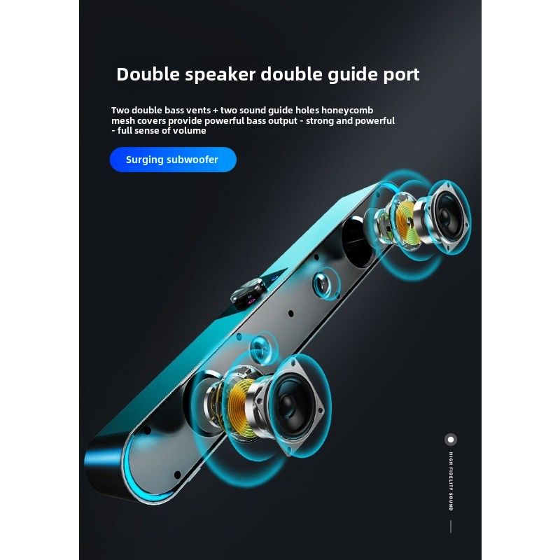 Computer stereo with microphone function notebook mini small speaker long multimedia bluetooth subwoofer_voghion.com