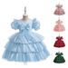 Mother & Kids Girls dress bow princess dress performance costume Christmas puffy cake dress flower girl wedding dress dress_voghion.com