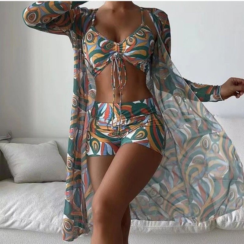 Women's 2024 New Three Piece Split Bikini Sexy High Waist Swimwear_voghion.com