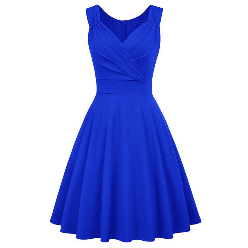 Damenbekleidung Retro Hepburn Stil Cocktailkleid Große Größe Kleid_voghion.com