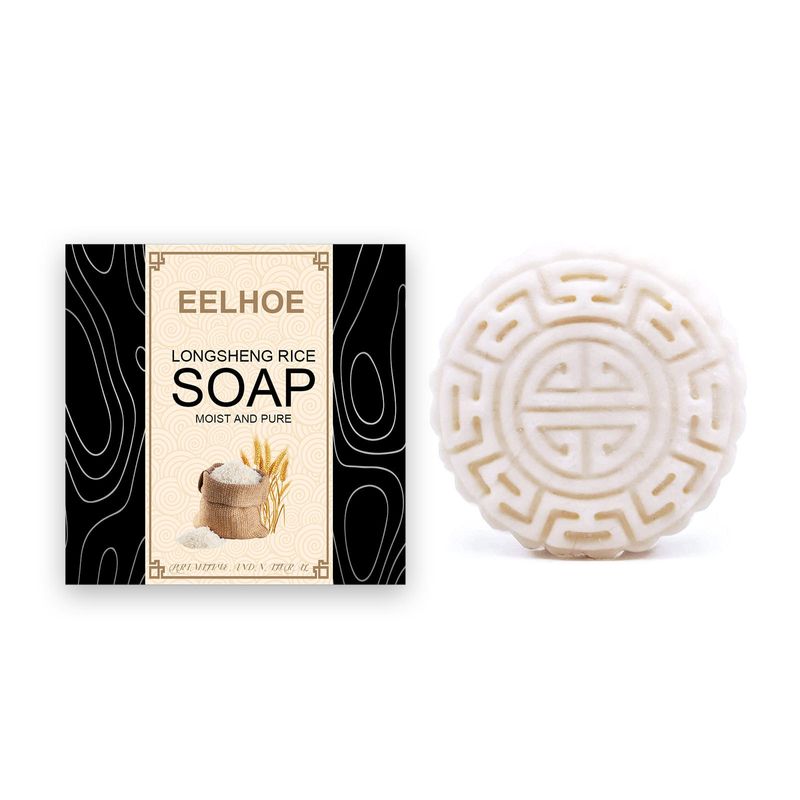 Eelhoe Longsheng shampoing à l'eau de riz savon à fleurs savon shampoing savon nourrissant soin des cheveux cheveux frisottis savon capillaire_voghion.com
