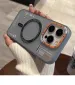 Matte Magnetic Phone Case For iPhone 16 14 13 12 15 Pro Max Magsafe Wireless Charge Frosted Back Metal Lens Frame Buttons Cover_voghion.com