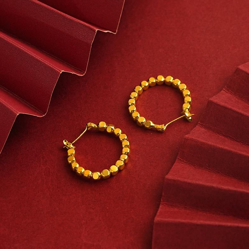 Orecchini a cerchio piccoli geometrici per donna, creativi, semplici, alla moda, colore oro, regalo per gioielli_voghion.com