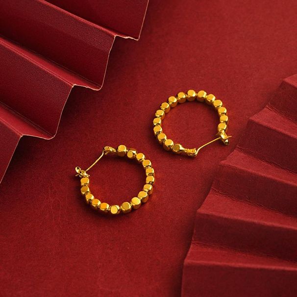 Orecchini a cerchio piccoli geometrici per donna, creativi, semplici, alla moda, colore oro, regalo per gioielli_voghion.com