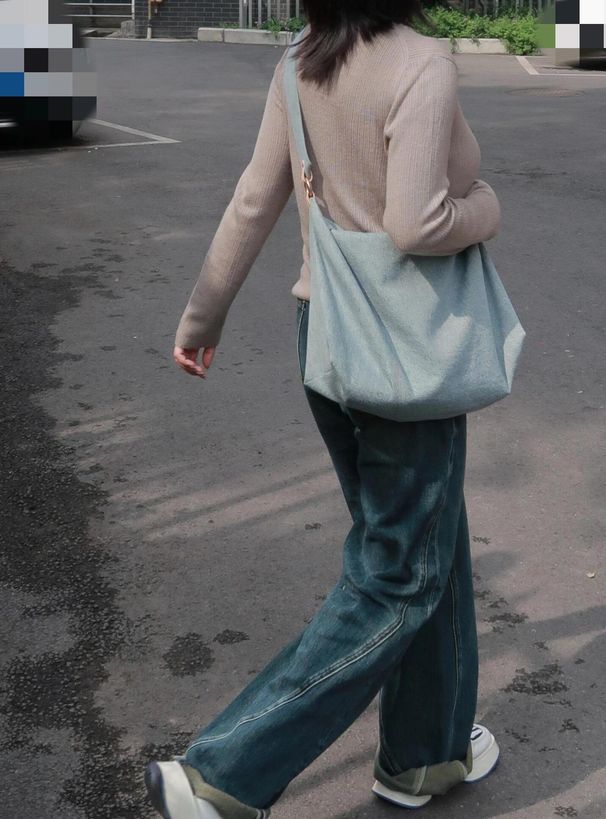 Women's Crossbody Bags Blue-green Washed Denim Joker Casual Large-capacity Shoulder Slung Tote Bag Girl_voghion.com