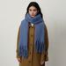 Korean Designer's Versatile Oversized Thick Cashmere Solid Color Lock Border Tassel Scarf For Women's Winter Shawl_voghion.com