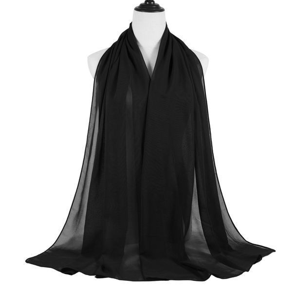 Ženski dolgi šal iz šifona Visokokakovostna naglavna ruta, odporna proti vetru in pesku, štiri sezone Bližnjevzhodni muslimanski šal_voghion.com