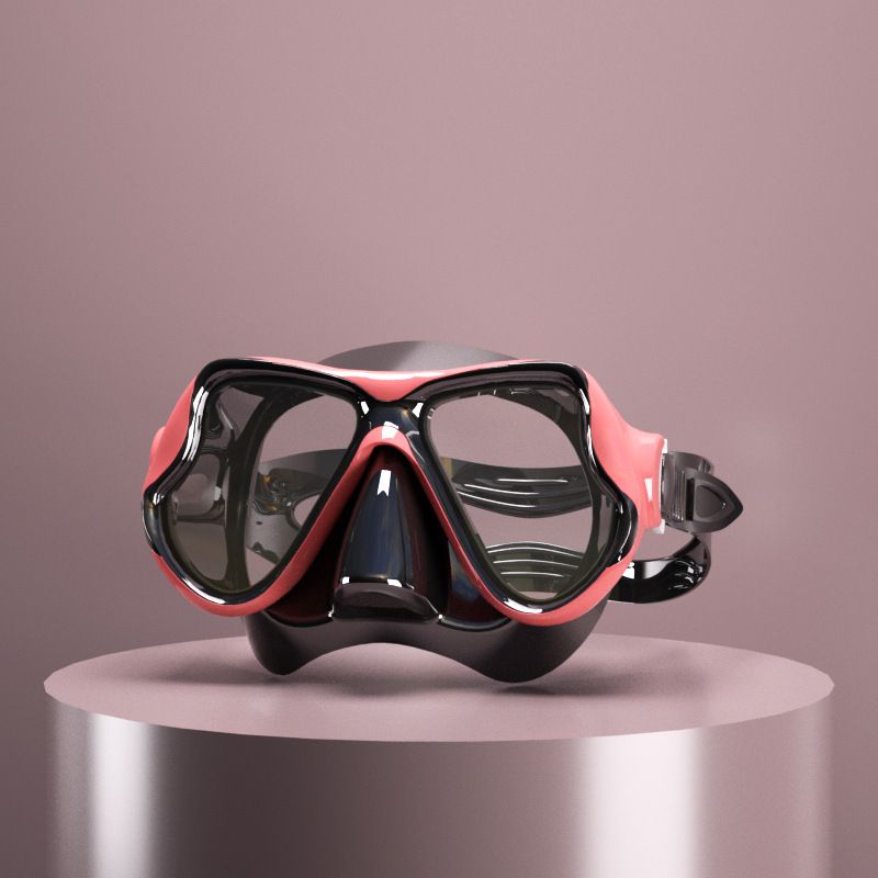 High Definition Schutzbrille, Nasenschutz integrierter Spiegel, komplett trockener Atemschlauch Tauchset, Tauchen bei_voghion.com