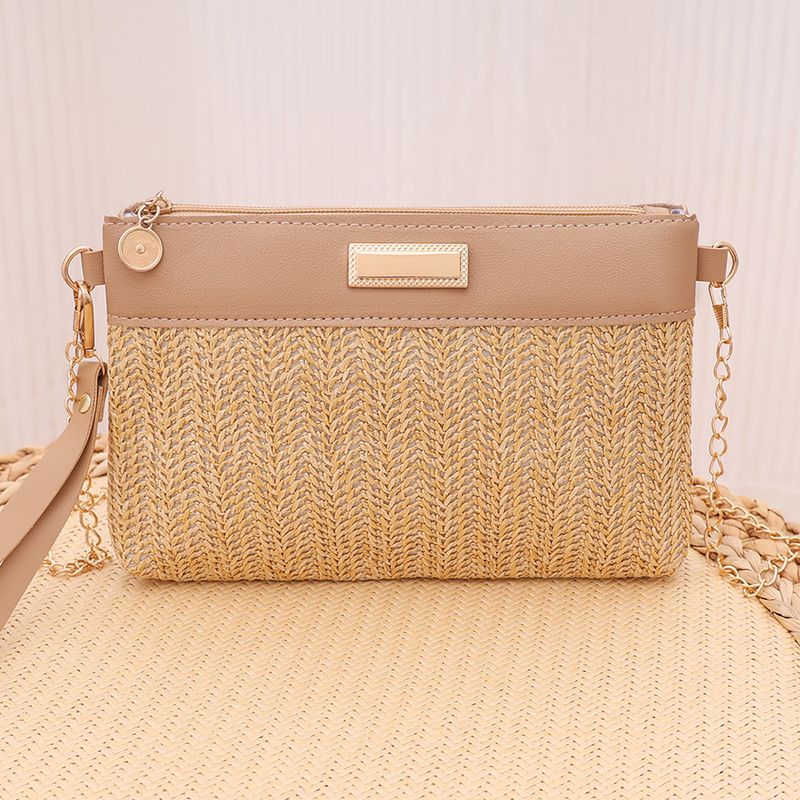Einfache Casual Fashion Leichte Crossbody Stroh Kleine Exquisite Handytasche Damentasche Kleine Umhängetasche_voghion.com