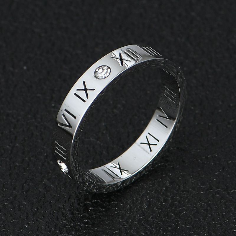 Gioielli da uomo e da donna, semplici anelli di coppia con numeri romani e diamanti, in acciaio inossidabile, con personalità, anello per il mignolo, versatile gioiello per le mani._voghion.com
