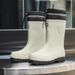 2024 Autumn And Winter Fleece-Lined Drawstring Rain Boots_voghion.com