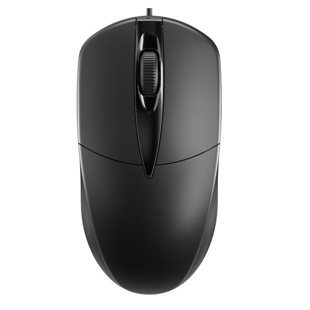 Ergonomic Wired USB Mouse With 4-Way Scroll Wheel – 3-Button 1200DPI Optical Mouse For PC & Laptop (Black)_voghion.com