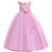 Mother & Kids Off-shoulder lapel wedding dress flower girl dress girl long dress children's party performance costume princess dress 2024_voghion.com